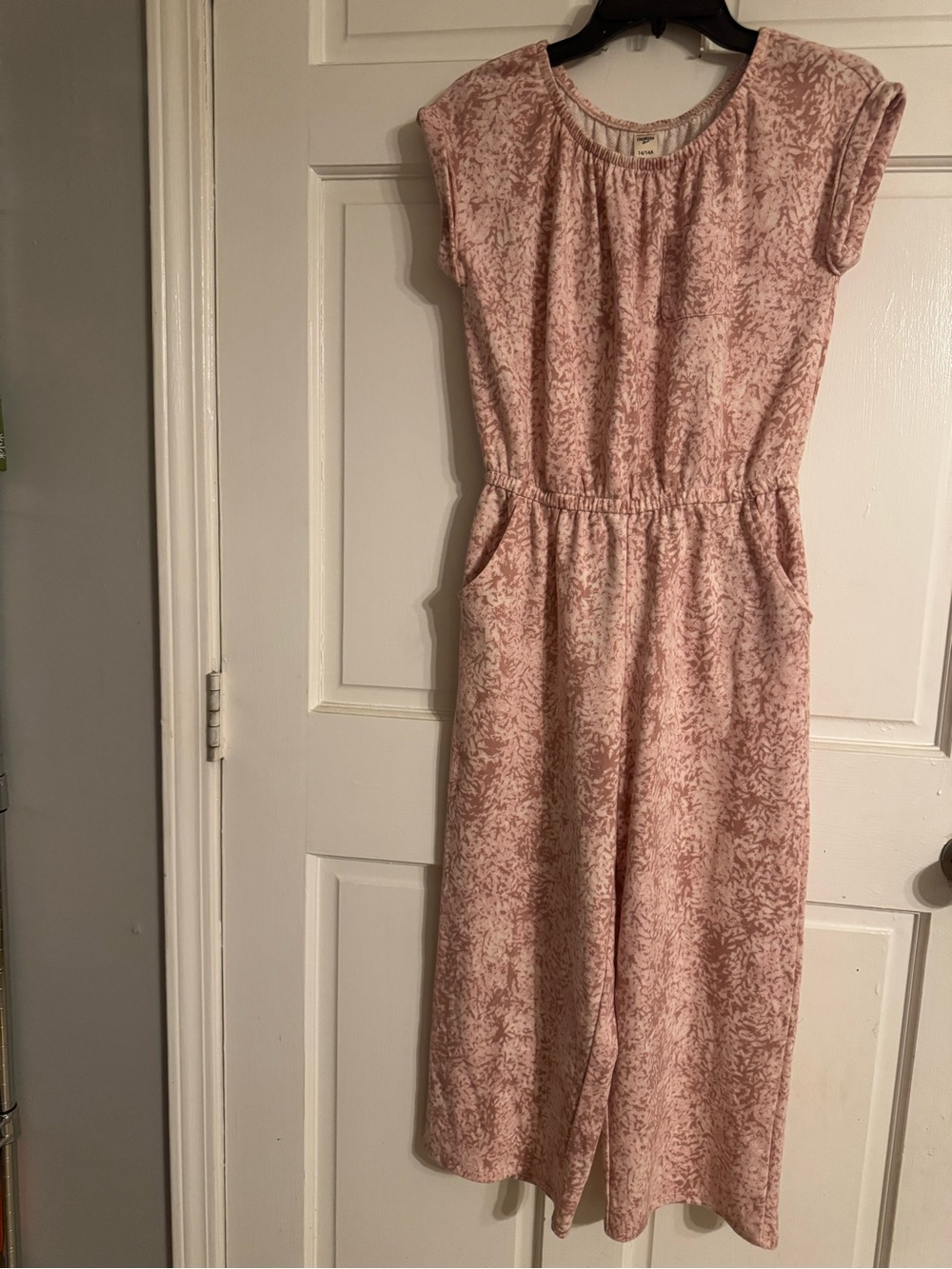 Oshkosh B’gosh Girls Short-Sleeve French Terry Jumpsuit - Pink Sz 14/14A